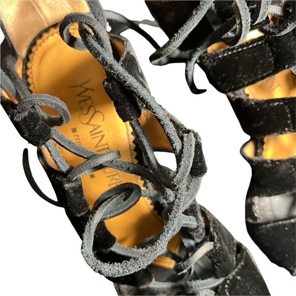 YSL Tom Ford Gladiators Heels Velvet Iconic Lace - Picture 7 of 15